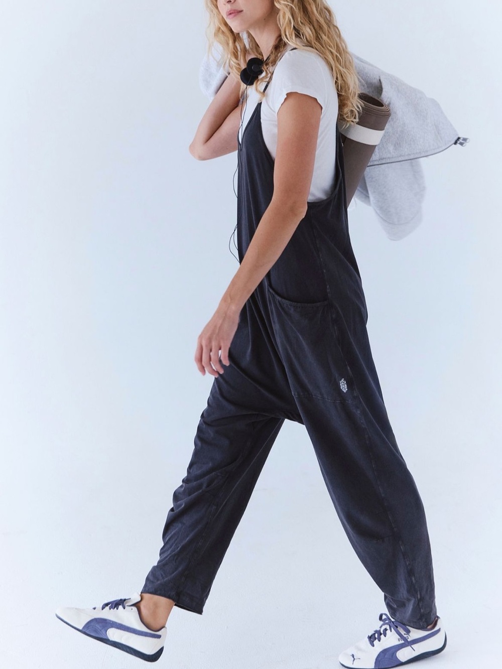 ·Free People Movement· Washed Black Hot Shot Onesie Jumpsuit Size Medium